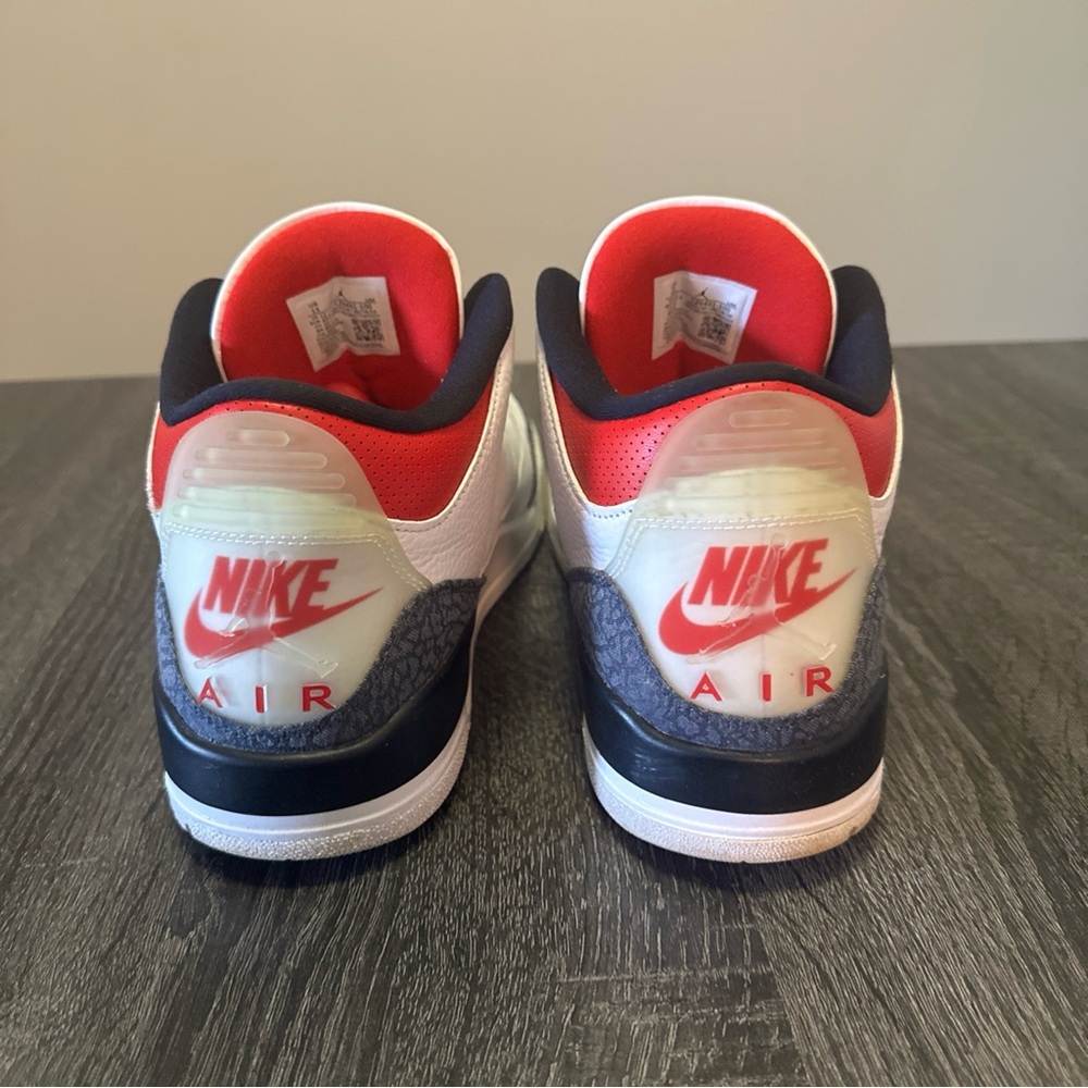 Size 13 - Jordan 3 Retro Denim SE Fire Red 2020 - Picture 6 of 9